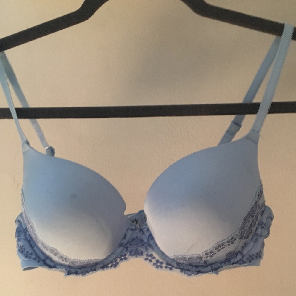 Baby Blue Bra with Lace Detailing